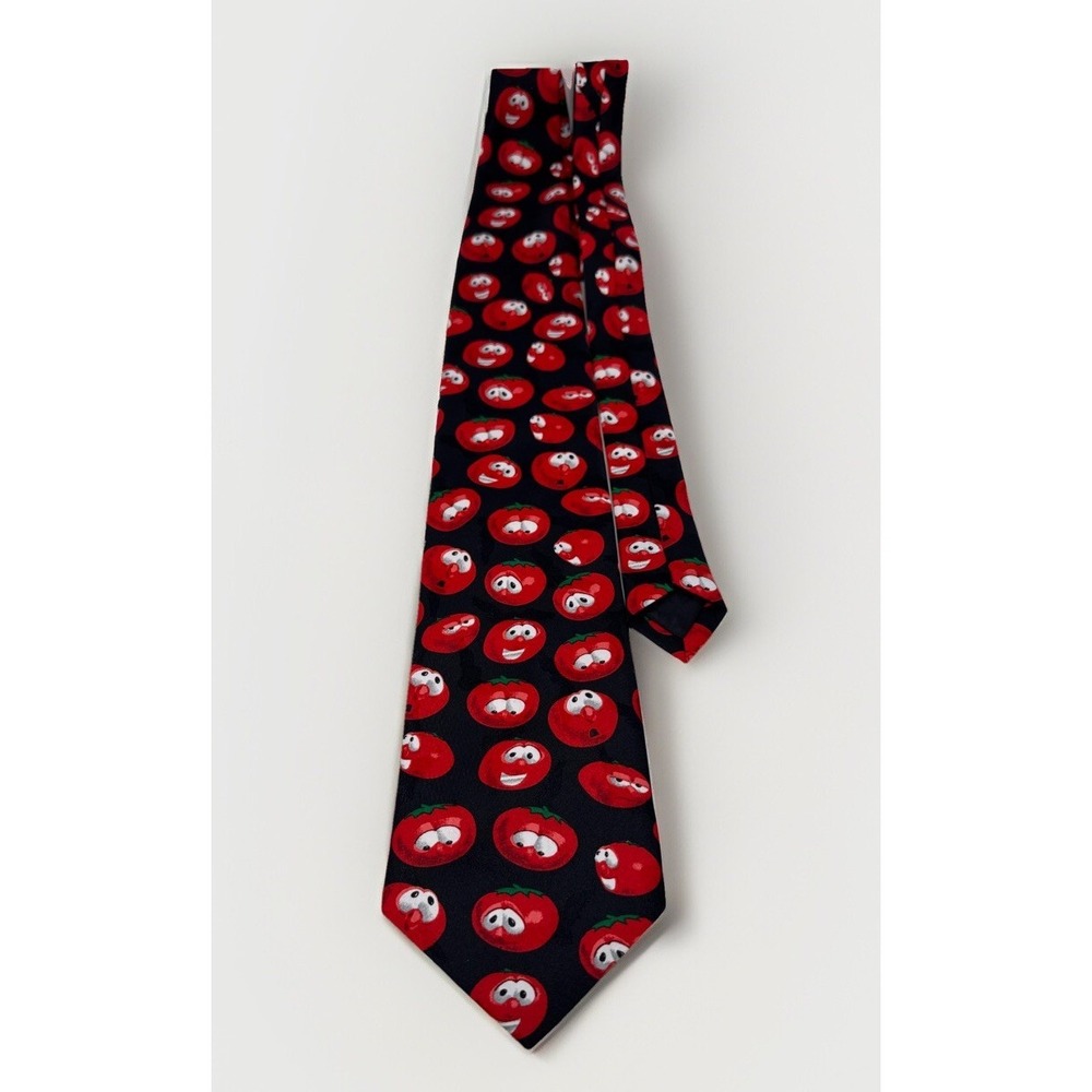EAGLES WINGS TIE 58" Men's Veggie Tales Black & Red Bob the Tomato Big Idea 90s - Picture 8 of 8